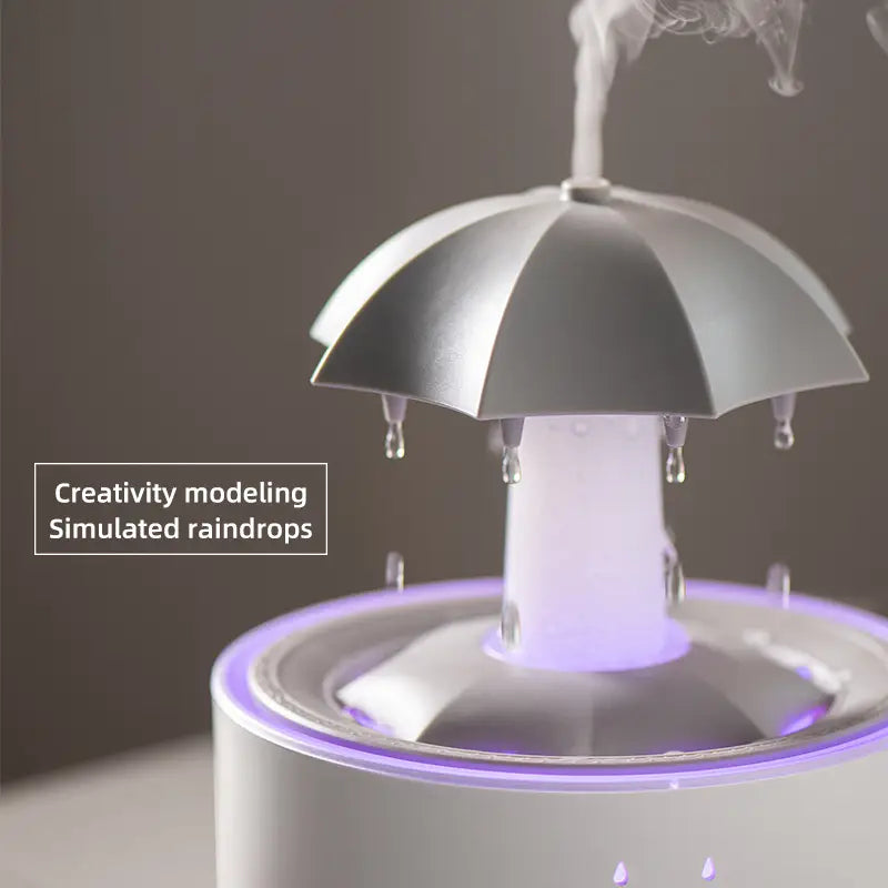 Humidificador giratorio con gotas de lluvia