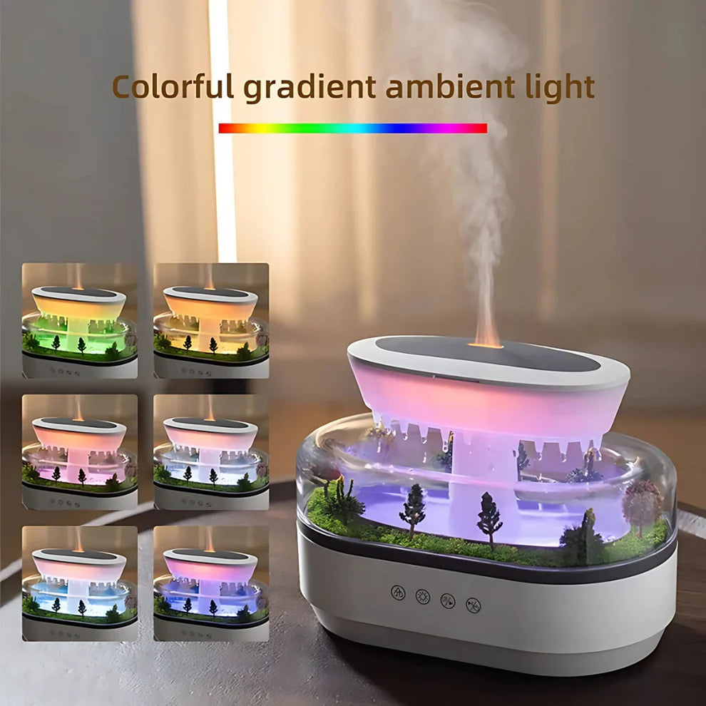 Humidificador de aire con efecto lluvia