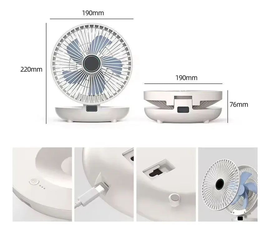 Ventilador plegable multifuncional